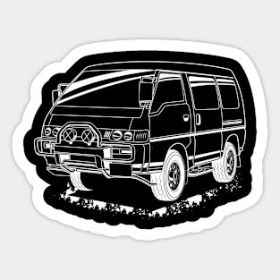 Jdm white print delica classic Sticker